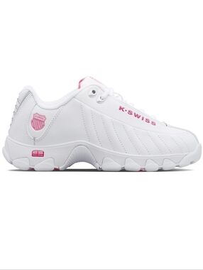 K-Swiss ST329 CMF White And Pink Tennis Shoe Size 9 wide